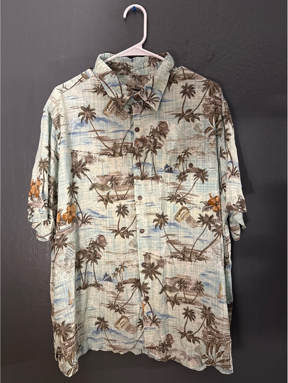 Batik Bay XXL Rayon Hawaiian Shirt with Tropical Palm Print